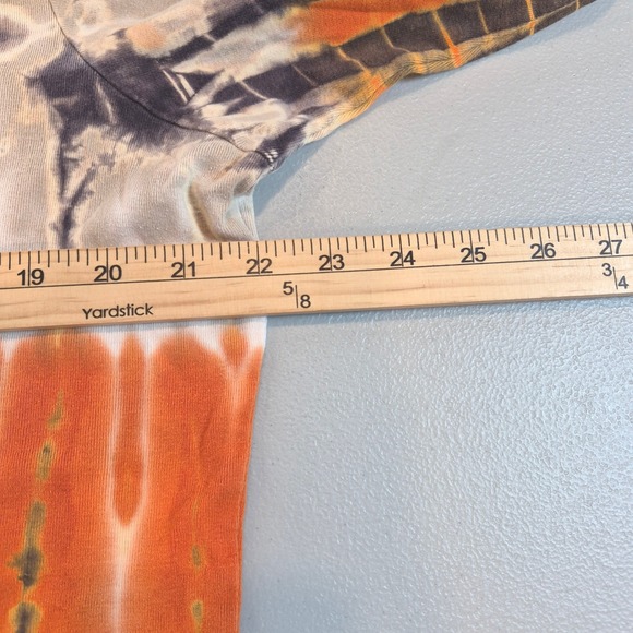 Vtg Y2K Tryst by Mathew 1X Tie Dye Cotton Top Long Sleeve Boho Hippie USA Brown - Picture 8 of 9